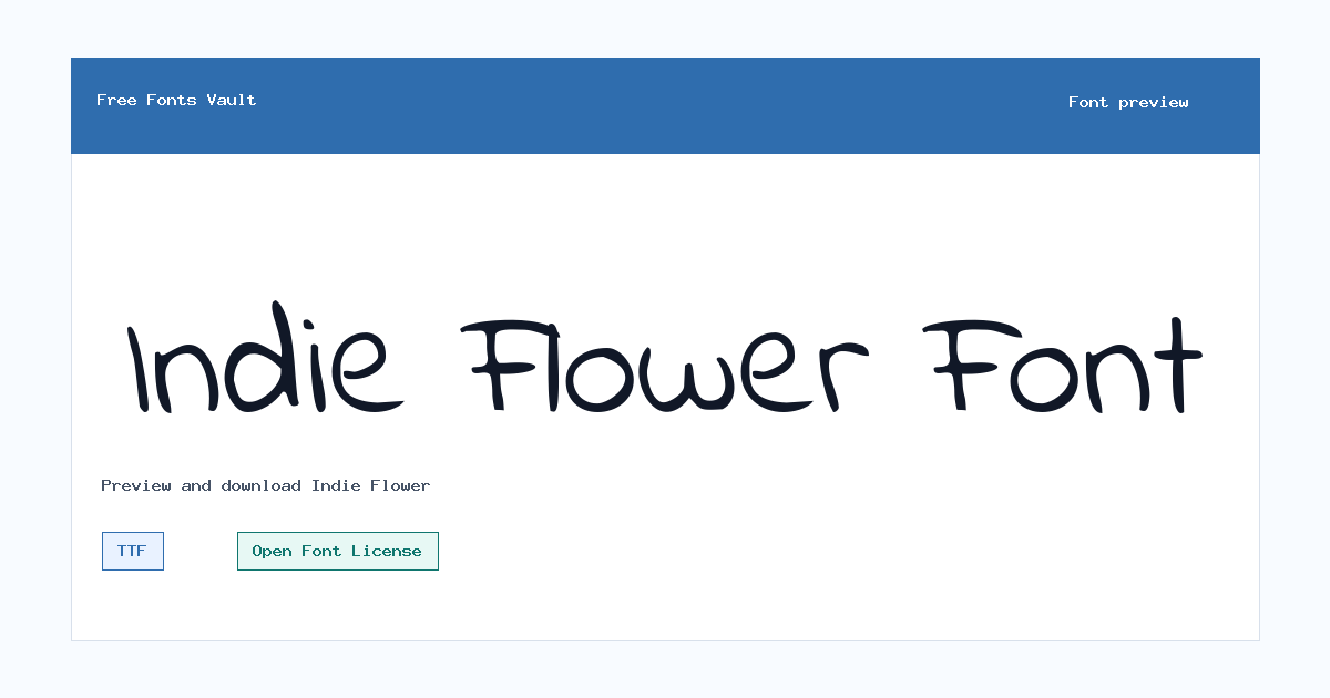 Indie Flower font preview showing the family name