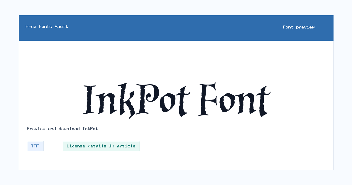 InkPot font preview showing the family name
