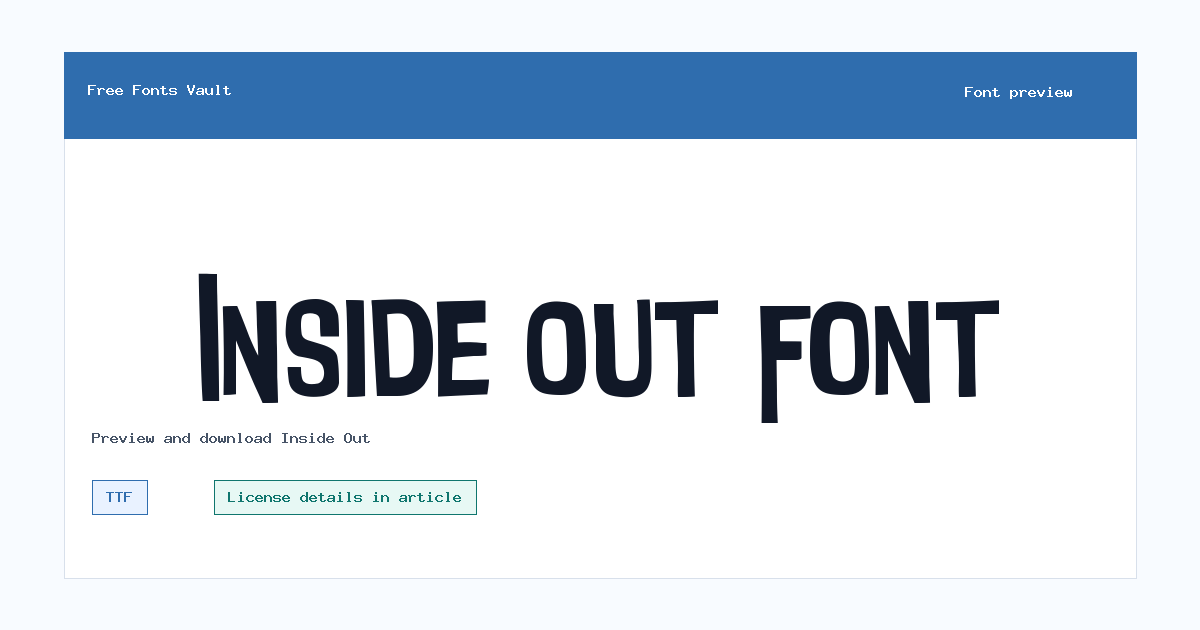 Inside Out font preview showing the family name