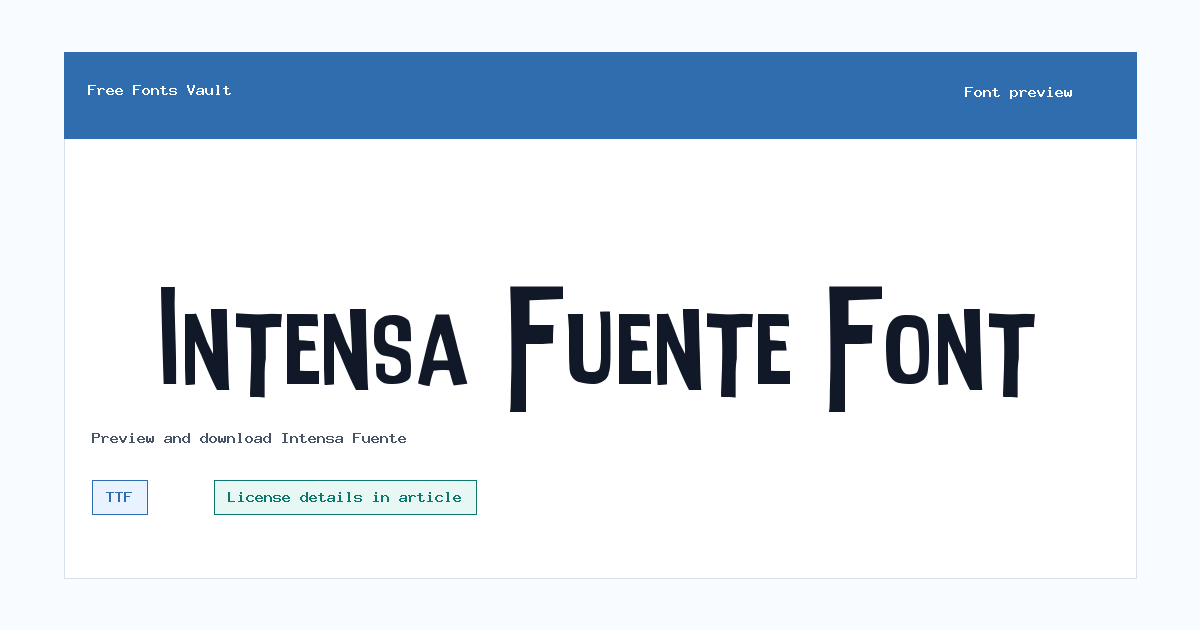 Intensa Fuente font preview showing the family name