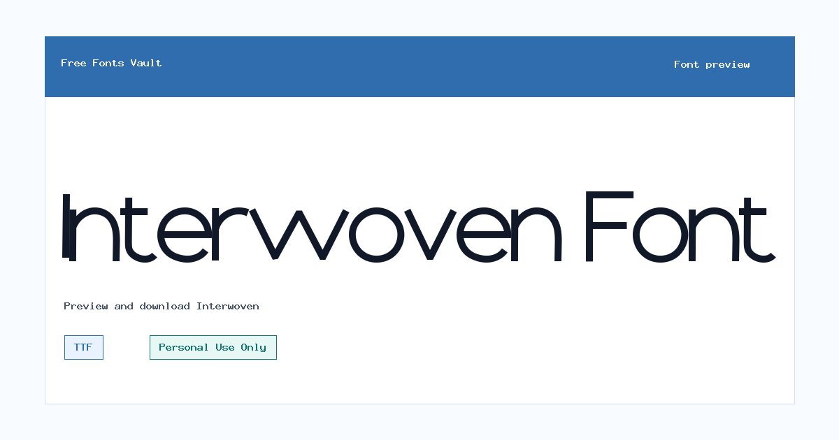 Interwoven font preview showing the family name