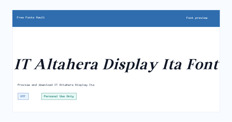 IT Altahera Display Ita font preview