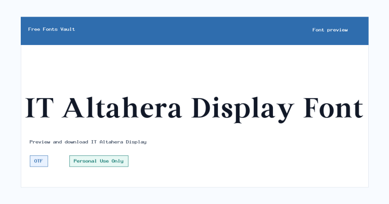 IT Altahera Display font preview