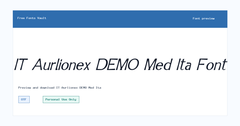 IT Aurlionex DEMO Med Ita font preview