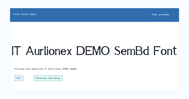 IT Aurlionex DEMO SemBd font preview
