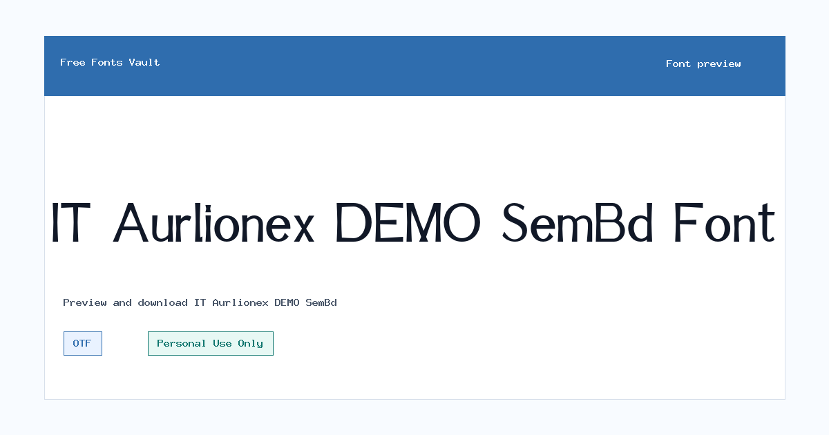IT Aurlionex DEMO SemBd font preview showing the family name