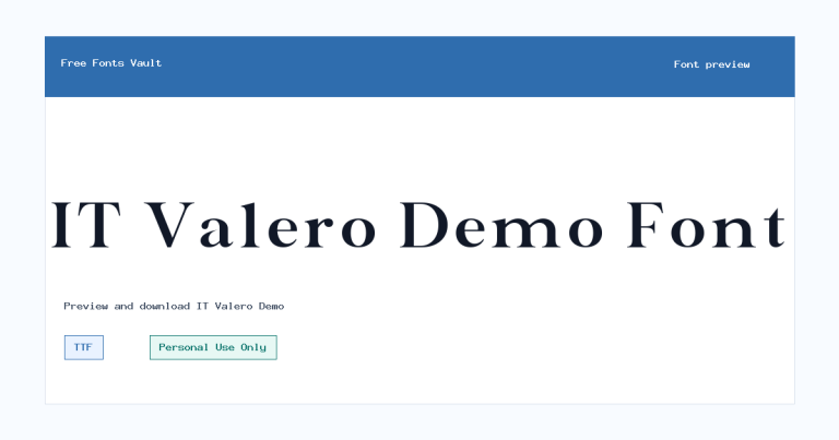 IT Valero Demo font preview