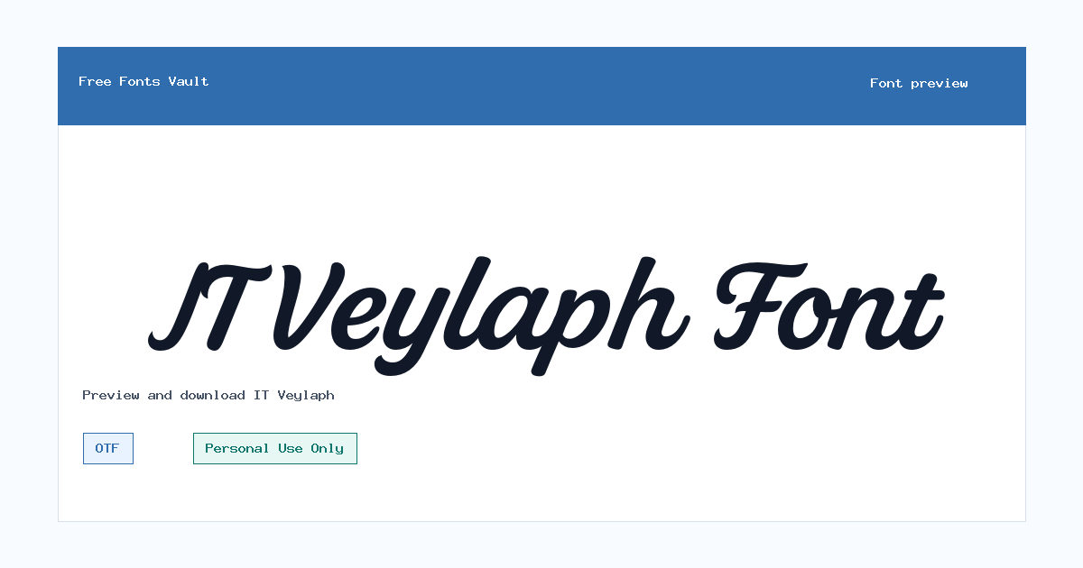 IT Veylaph font preview showing the family name