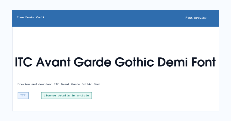 ITC Avant Garde Gothic Demi font preview
