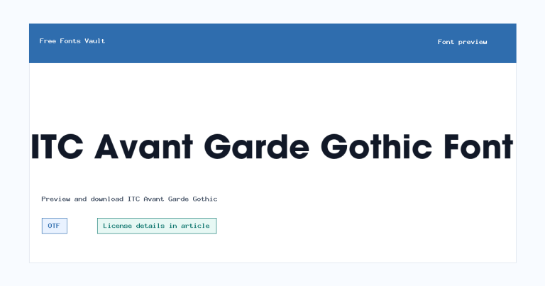 ITC Avant Garde Gothic font preview