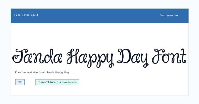 Janda Happy Day font preview