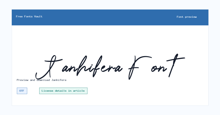 Janhifera font preview