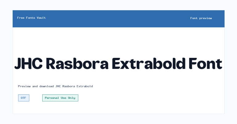 JHC Rasbora Extrabold font preview