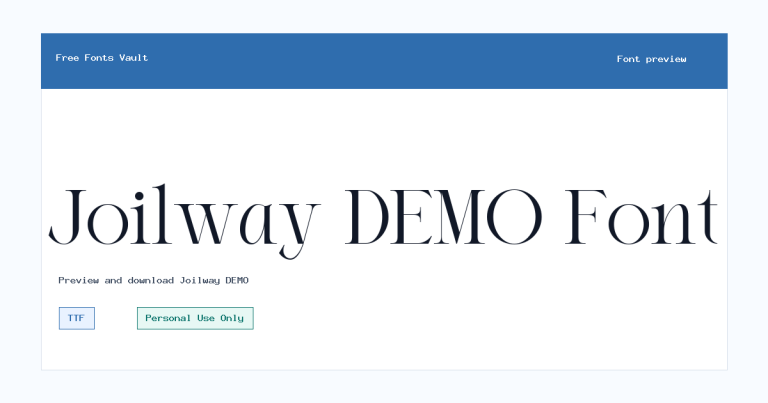 Joilway DEMO font preview