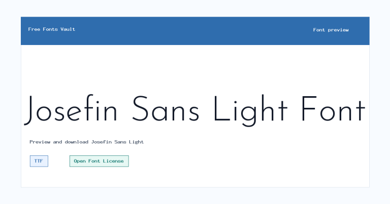 Josefin Sans Light font preview