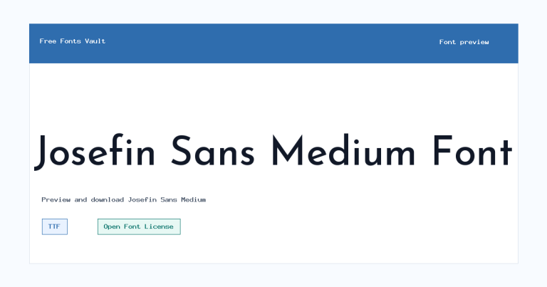 Josefin Sans Medium font preview