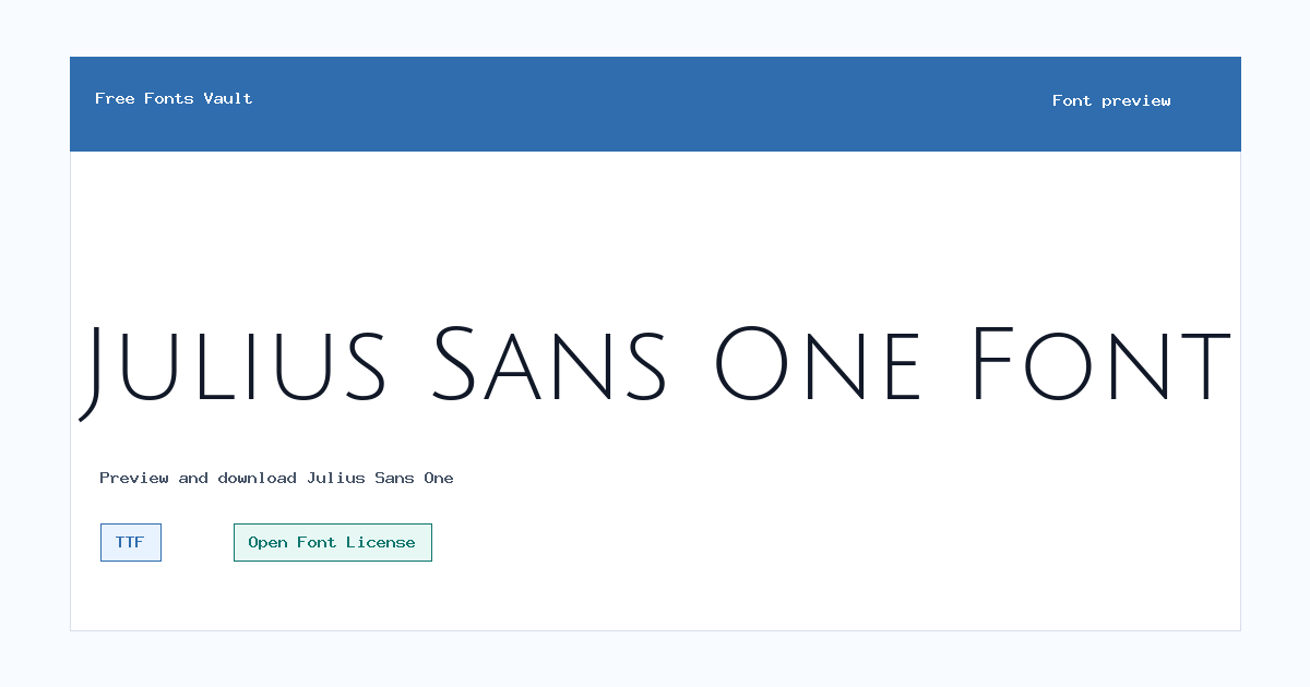 Julius Sans One font preview showing the family name