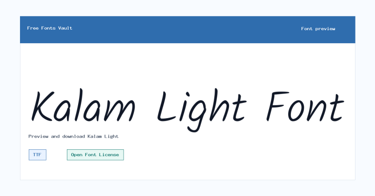 Kalam Light font preview