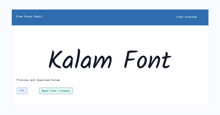 Kalam font preview