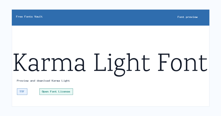 Karma Light font preview