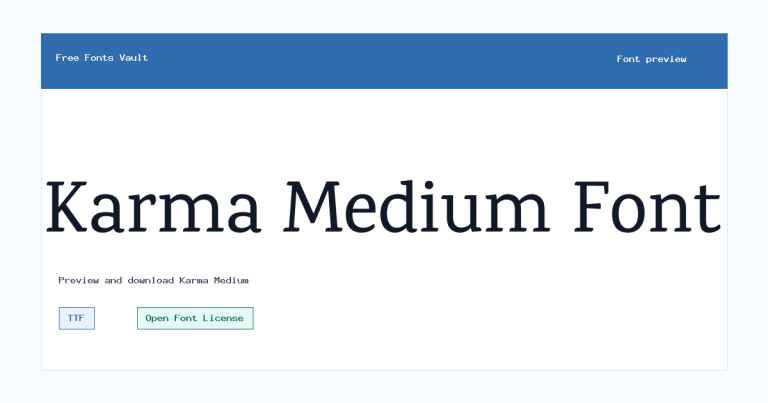 Karma Medium font preview