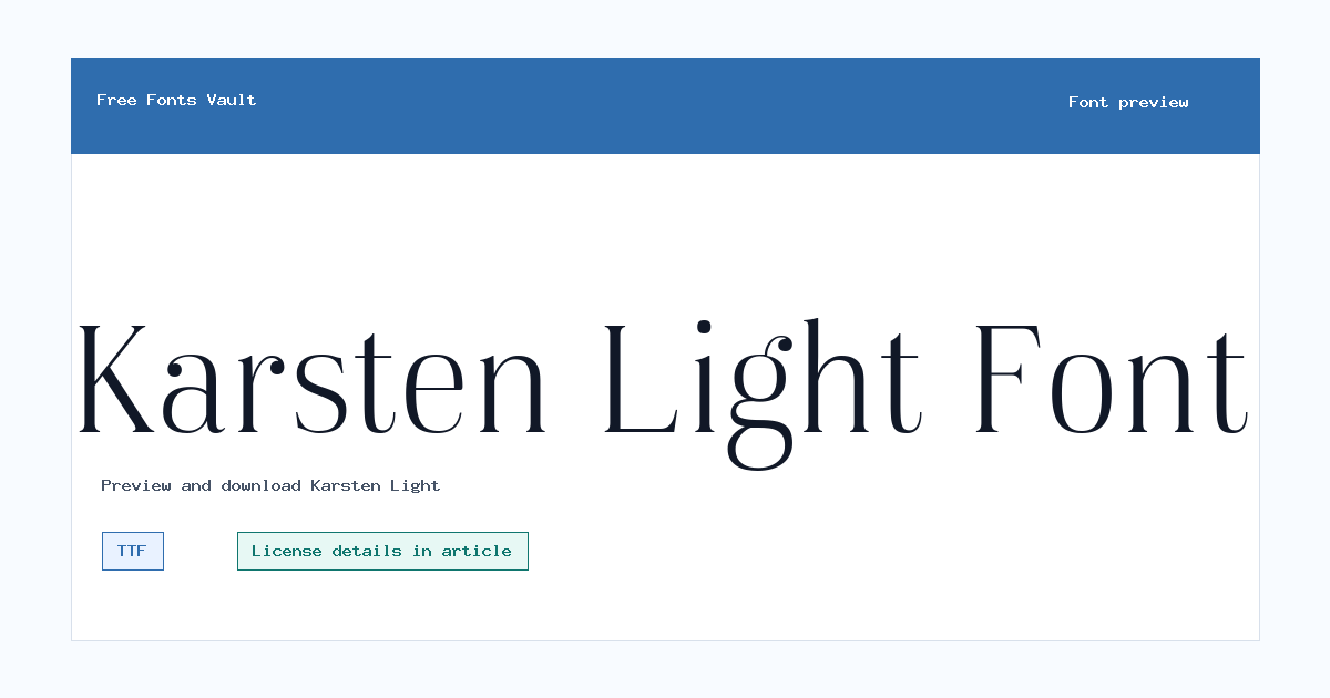 Karsten Light font preview showing the family name