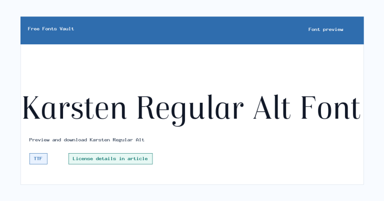 Karsten Regular Alt font preview