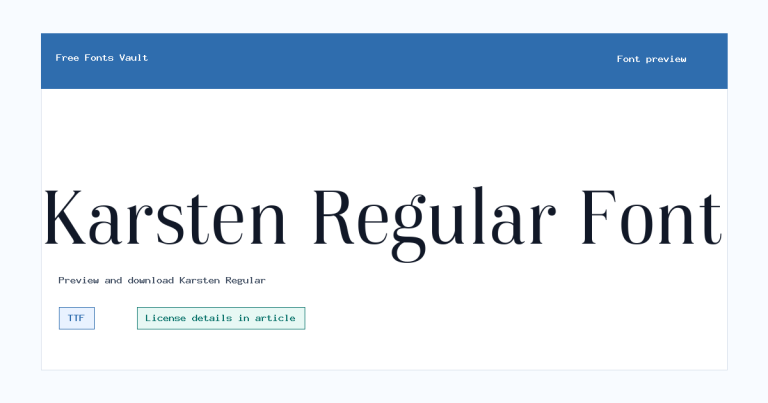Karsten Regular font preview