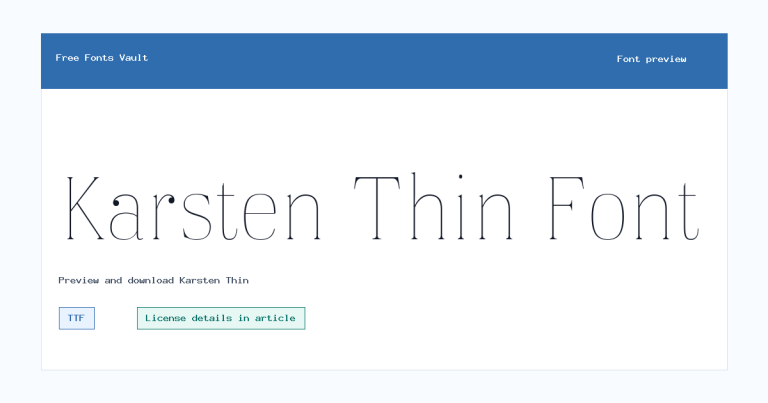 Karsten Thin font preview