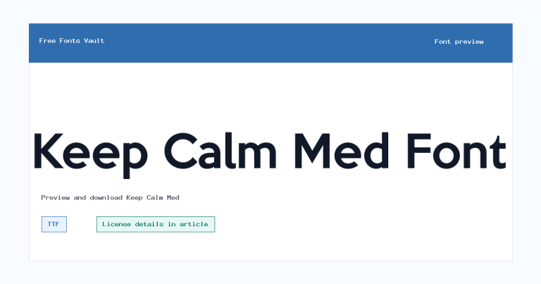 Keep Calm Med font preview