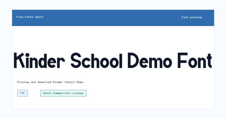 Kinder School Demo font preview