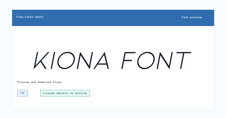 Kiona font preview