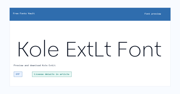 Kole ExtLt font preview