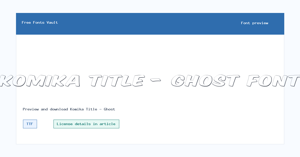 Komika Title - Ghost font preview showing the family name