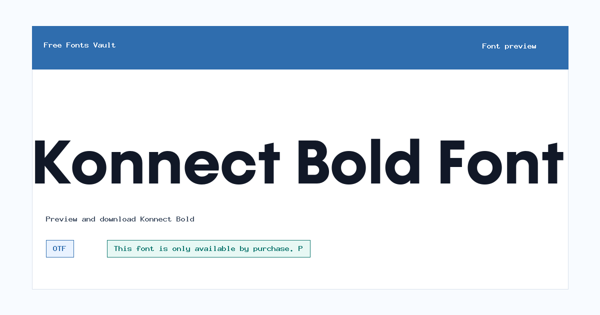 Konnect Bold font preview showing the family name