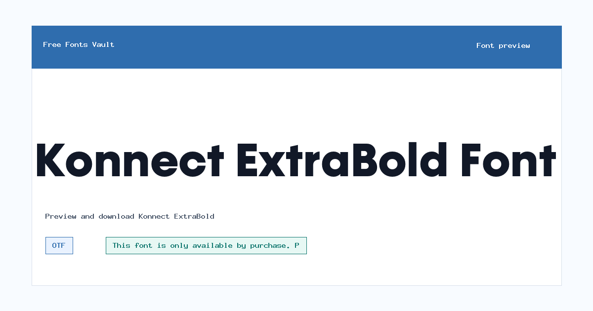 Konnect ExtraBold font preview showing the family name