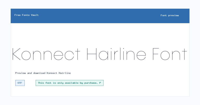 Konnect Hairline font preview