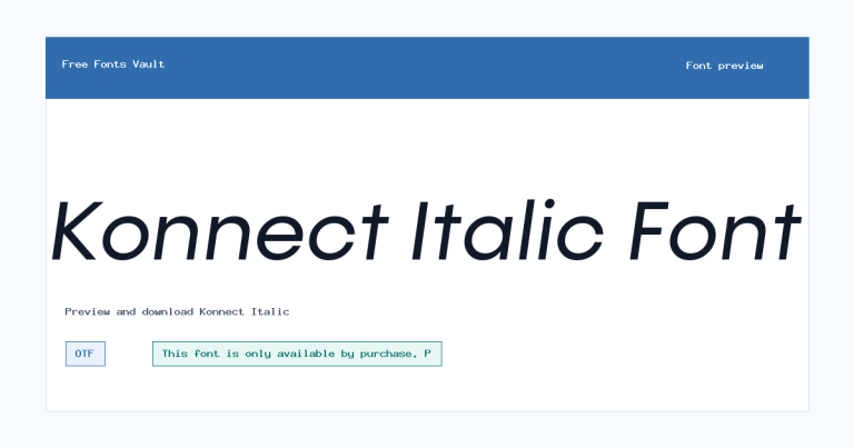 Konnect Italic font preview
