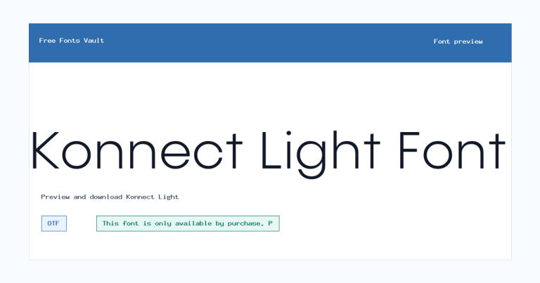 Konnect Light font preview
