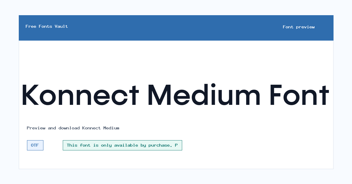 Konnect Medium font preview showing the family name