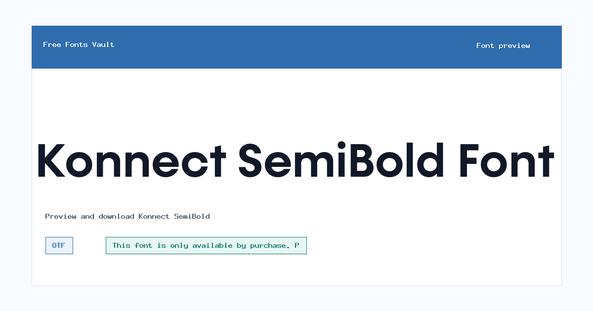 Konnect SemiBold font preview showing the family name
