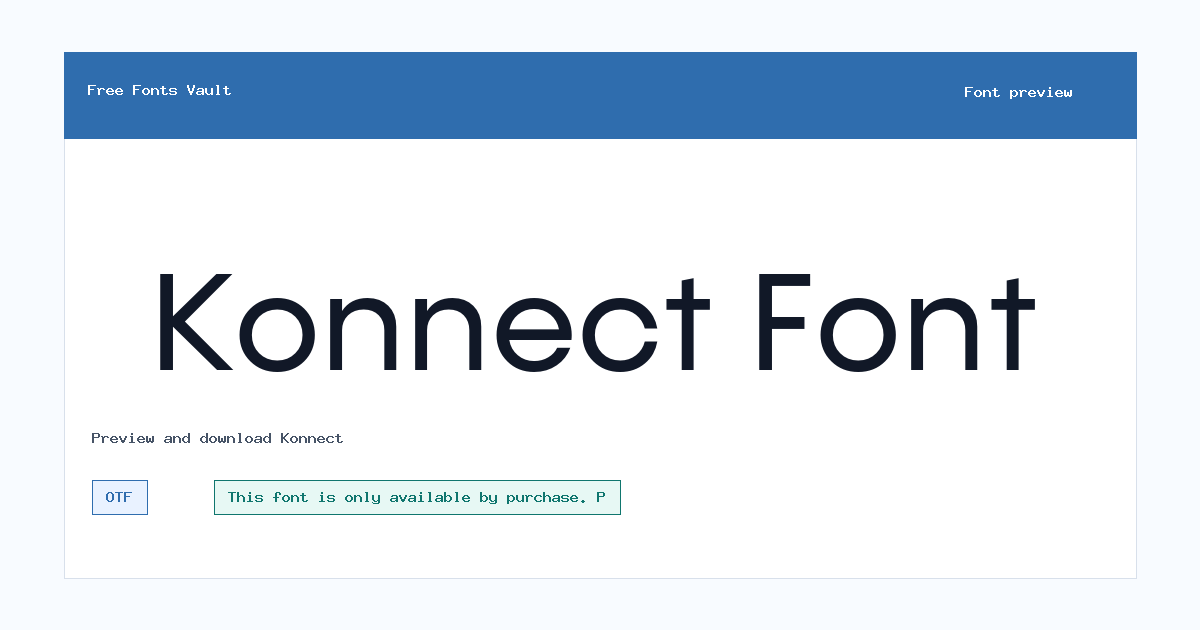 Konnect font preview showing the family name