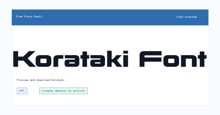 Korataki font preview
