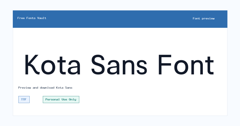 Kota Sans font preview