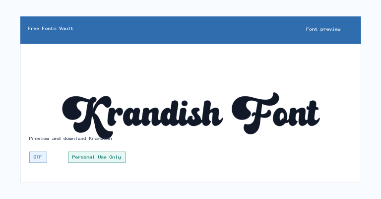 Krandish font preview