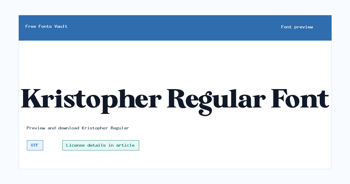 Kristopher Regular font preview showing the family name