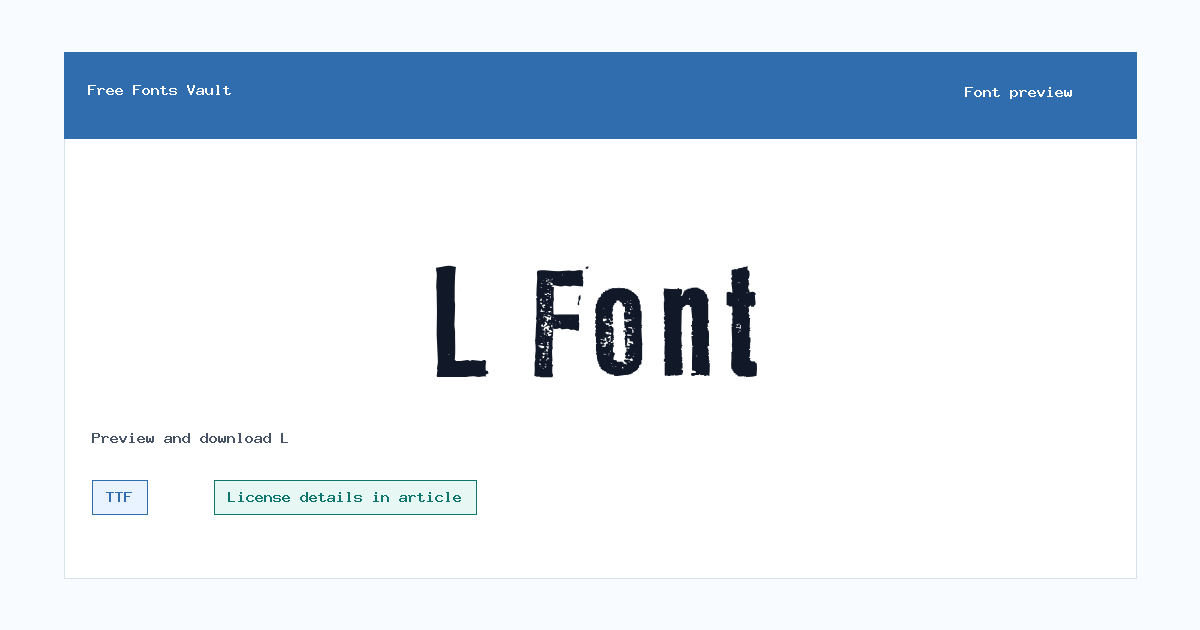 L font preview showing the family name