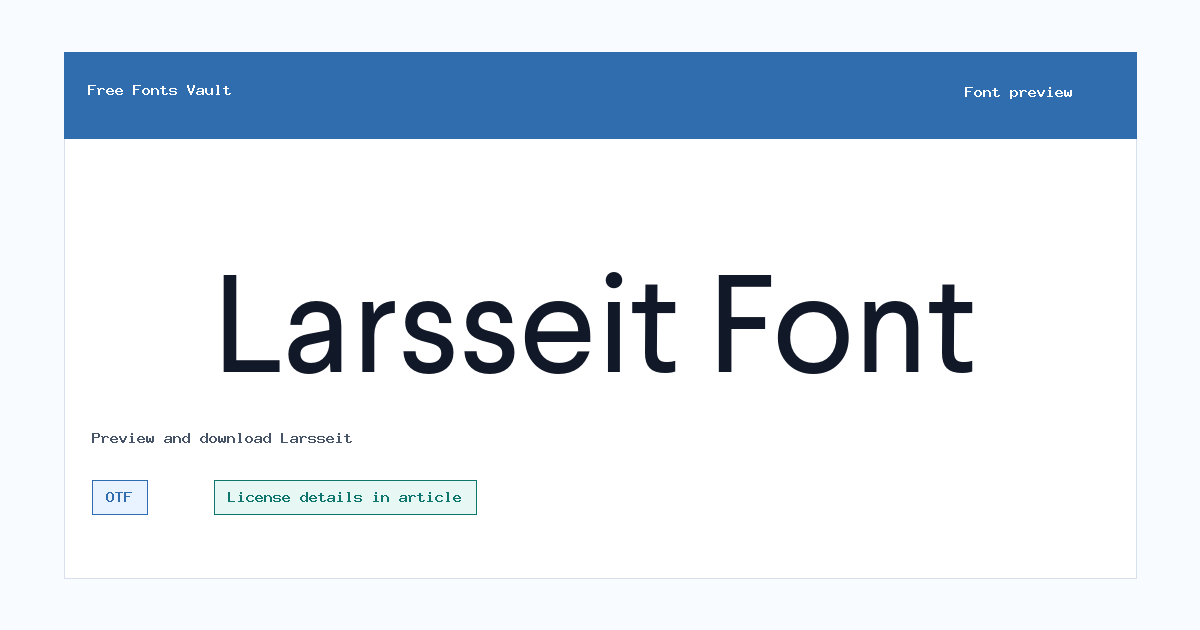 Larsseit font preview showing the family name