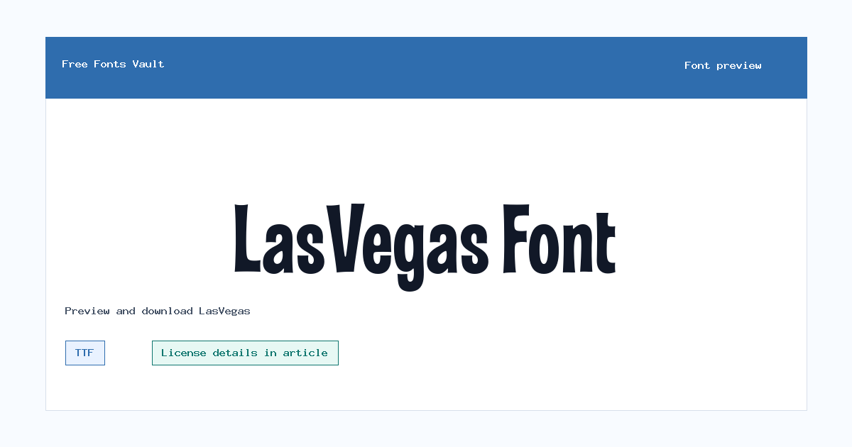 LasVegas font preview showing the family name
