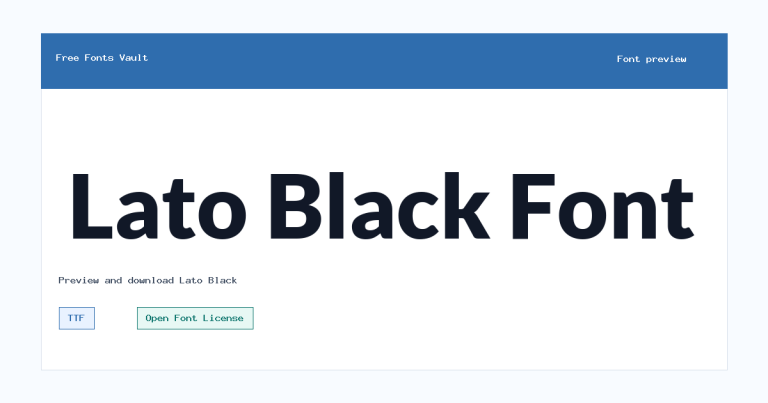 Lato Black font preview